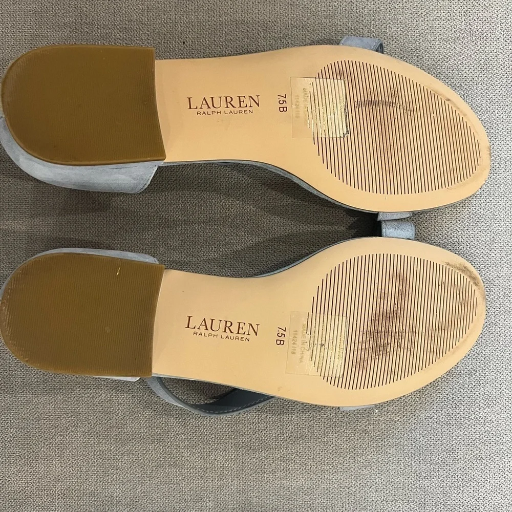 Palph Lauren Betha Blue Suede Ankle Sandal’s Size 7.5 - Picture 6 of 8